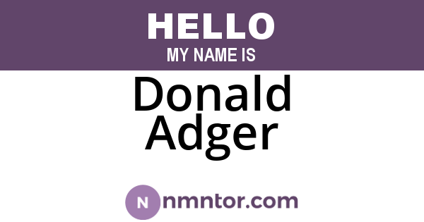 Donald Adger