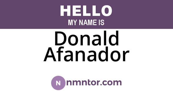 Donald Afanador