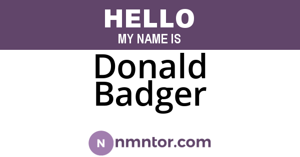 Donald Badger