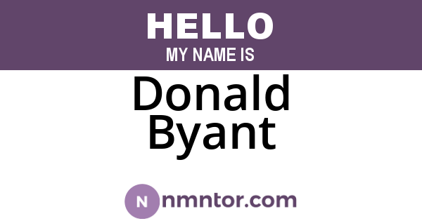 Donald Byant