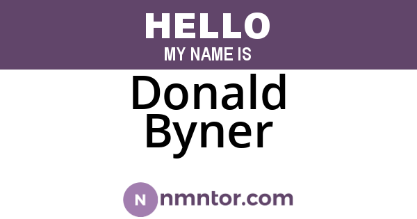 Donald Byner