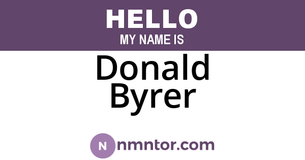 Donald Byrer