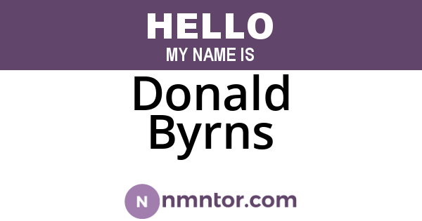 Donald Byrns