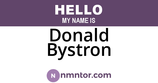 Donald Bystron