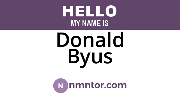 Donald Byus