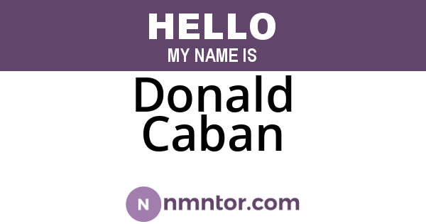 Donald Caban