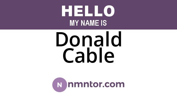 Donald Cable