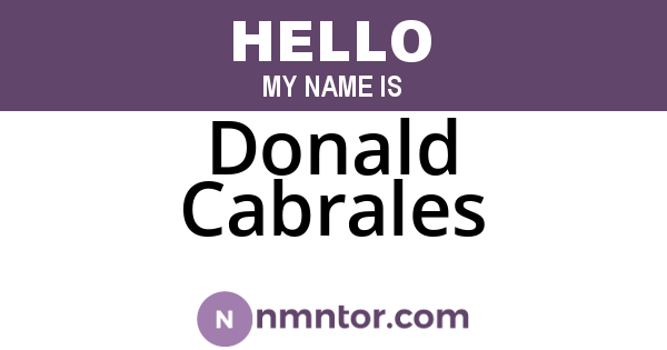 Donald Cabrales