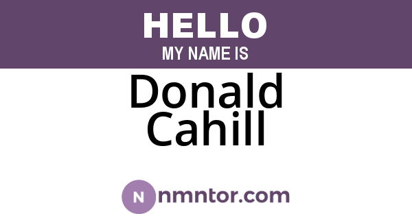 Donald Cahill