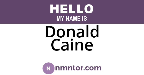 Donald Caine