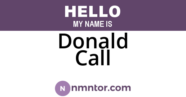 Donald Call