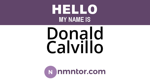 Donald Calvillo