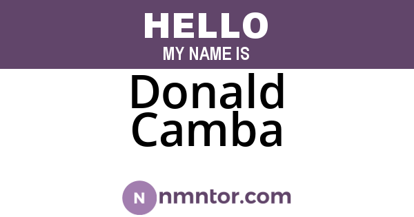 Donald Camba