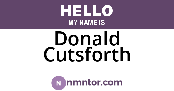 Donald Cutsforth