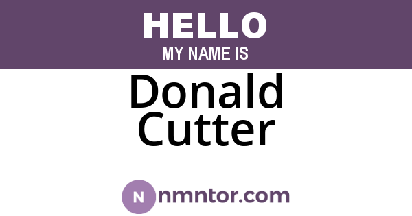 Donald Cutter