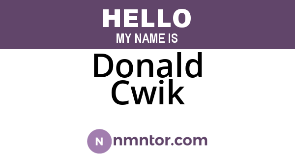 Donald Cwik