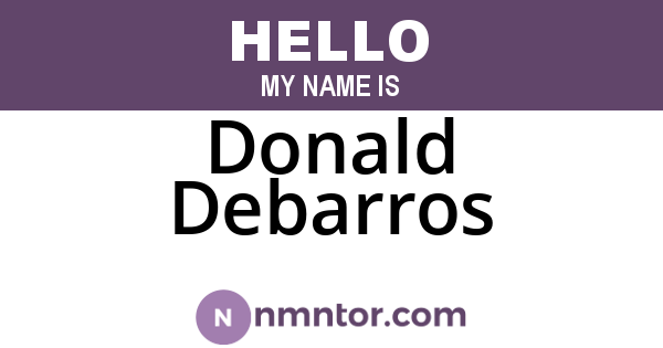 Donald Debarros
