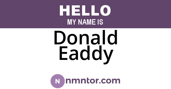 Donald Eaddy
