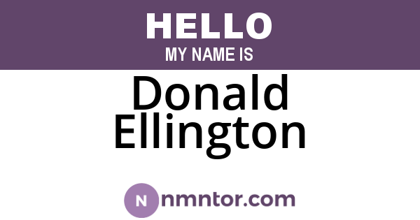 Donald Ellington