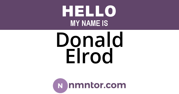 Donald Elrod
