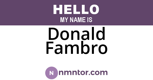 Donald Fambro