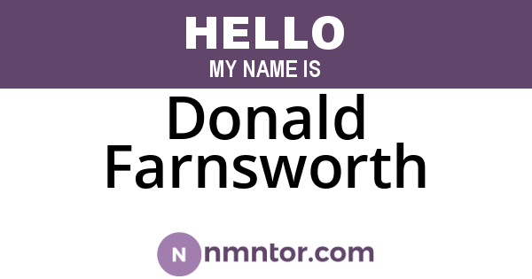 Donald Farnsworth