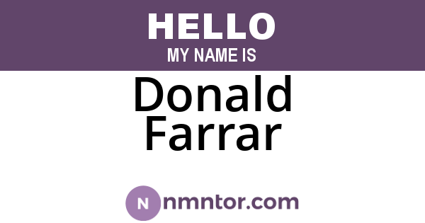 Donald Farrar