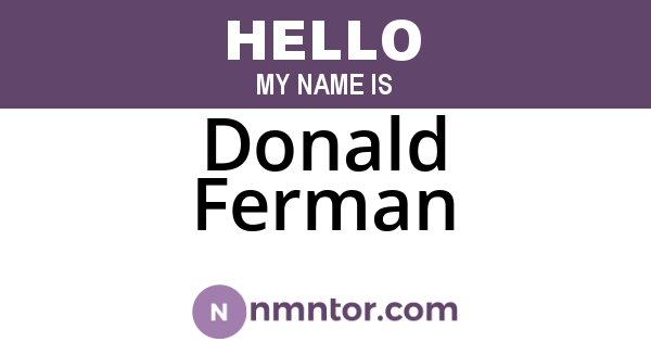 Donald Ferman
