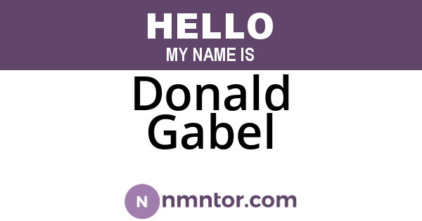 Donald Gabel