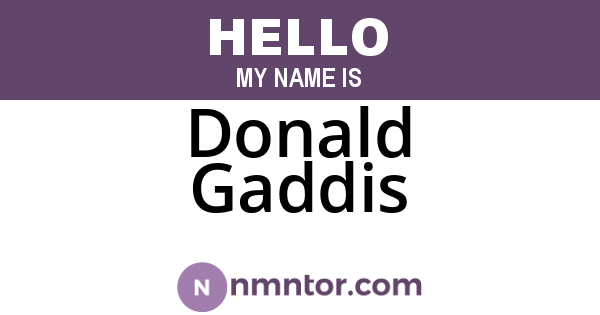 Donald Gaddis