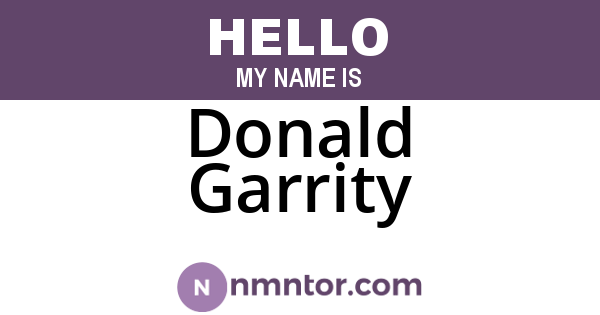 Donald Garrity