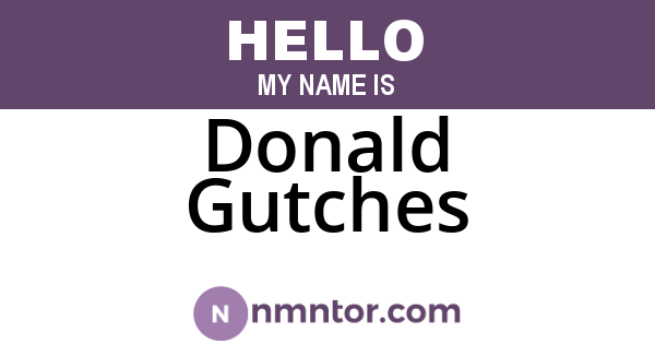 Donald Gutches