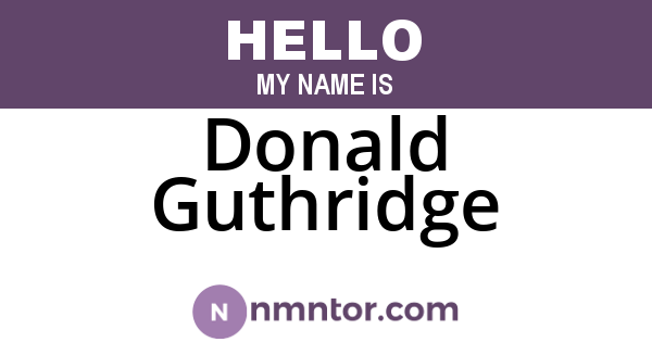 Donald Guthridge