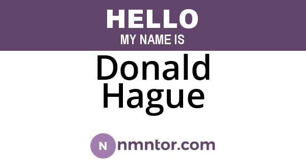 Donald Hague