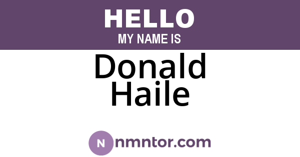 Donald Haile