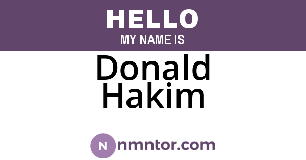 Donald Hakim
