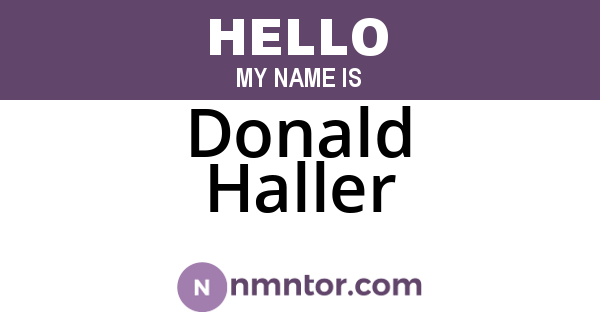Donald Haller