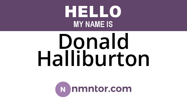 Donald Halliburton