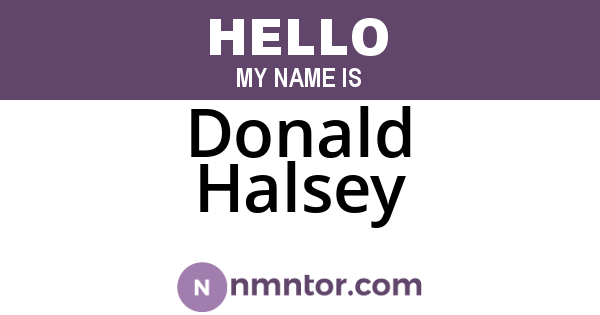 Donald Halsey