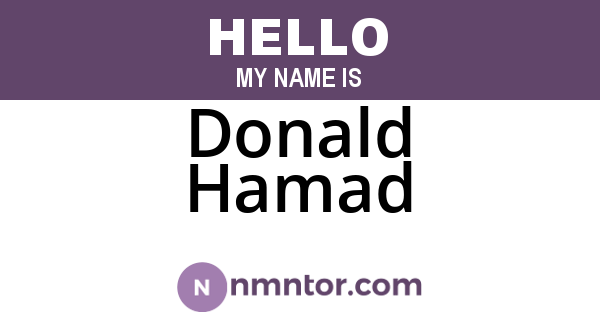 Donald Hamad