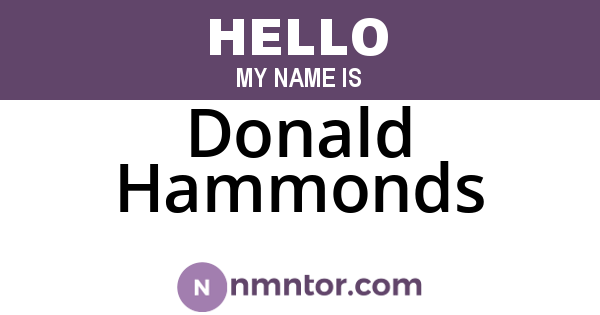 Donald Hammonds