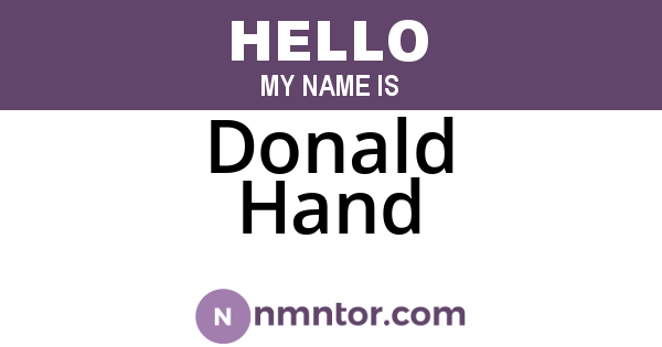 Donald Hand