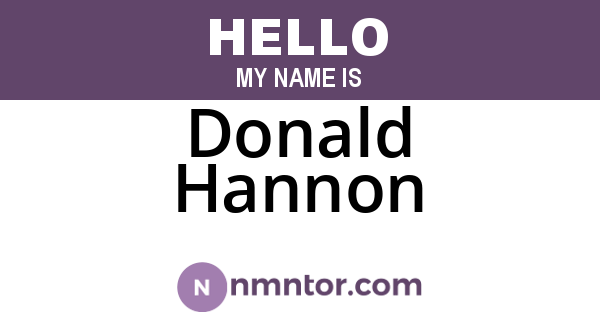 Donald Hannon