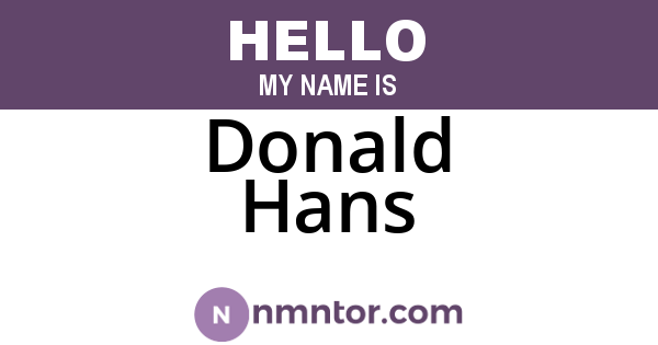 Donald Hans