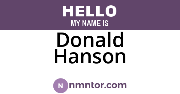 Donald Hanson