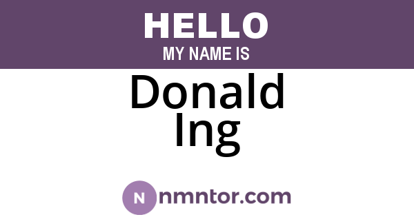 Donald Ing