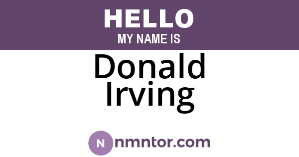 Donald Irving