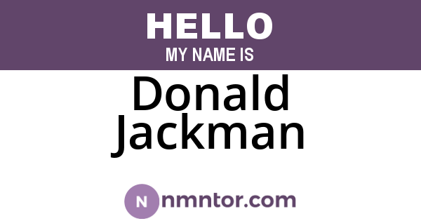 Donald Jackman