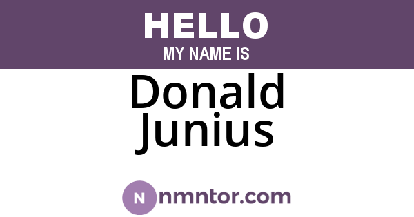 Donald Junius
