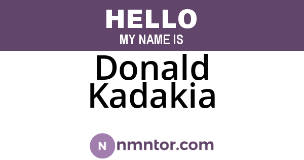 Donald Kadakia
